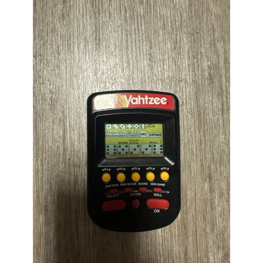 Yahtzee electric Handheld Game Clear Smoke MB Milton Bradley Tested 1995